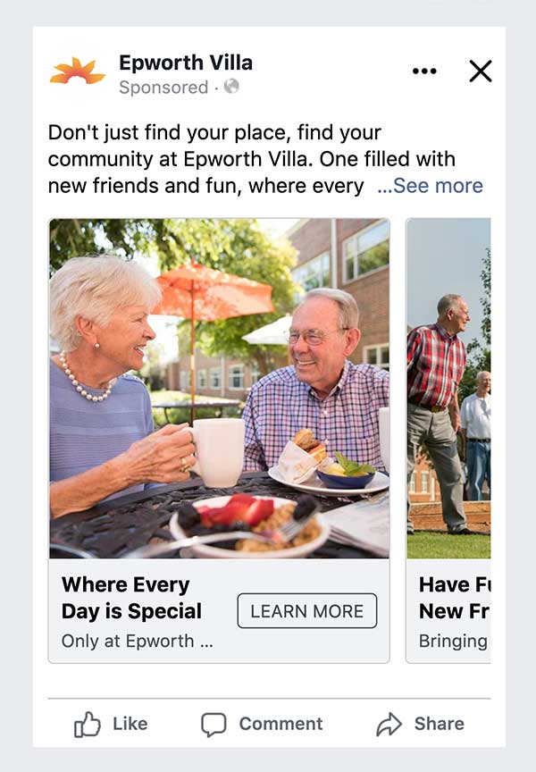 Epworth Villa Carousel Ad
