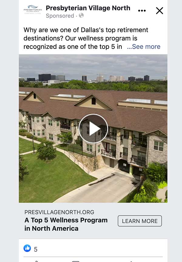 Presbyterian Village North Digital Ad