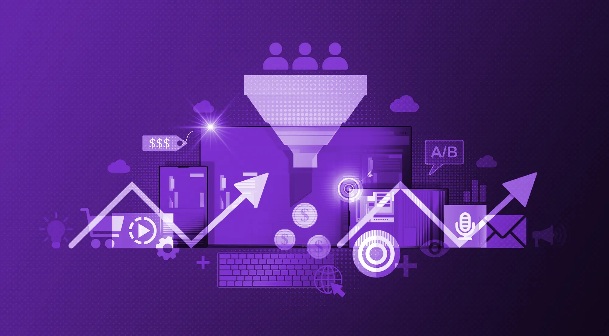 Purple Marketing Funnel Graphic