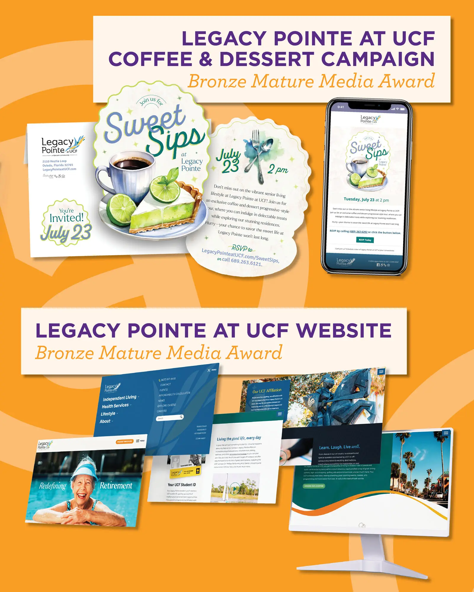 The Legacy Pointe at UCF Website wins a Bronze Mature Media Award