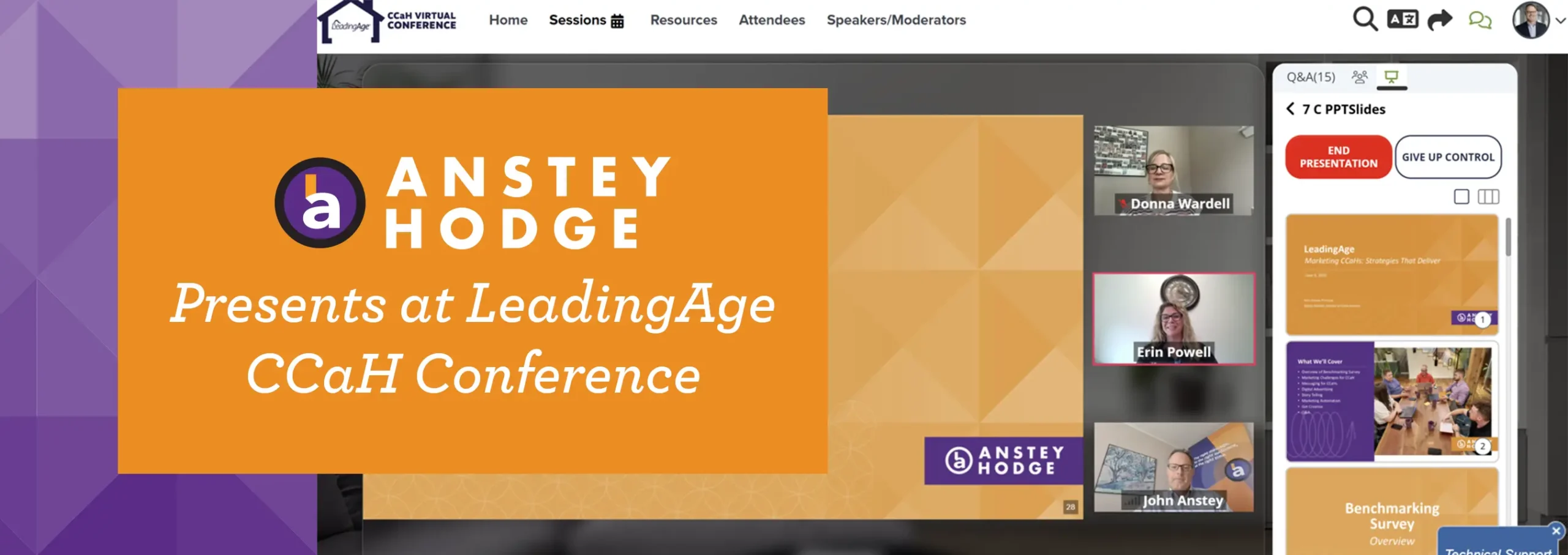 Anstey Hodge presents at LeadingAge virtual conference.